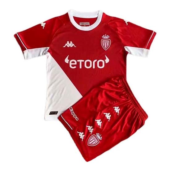 Heimtrikot AS Monaco Kinder 2021-2022 Günstige Fußballtrikots